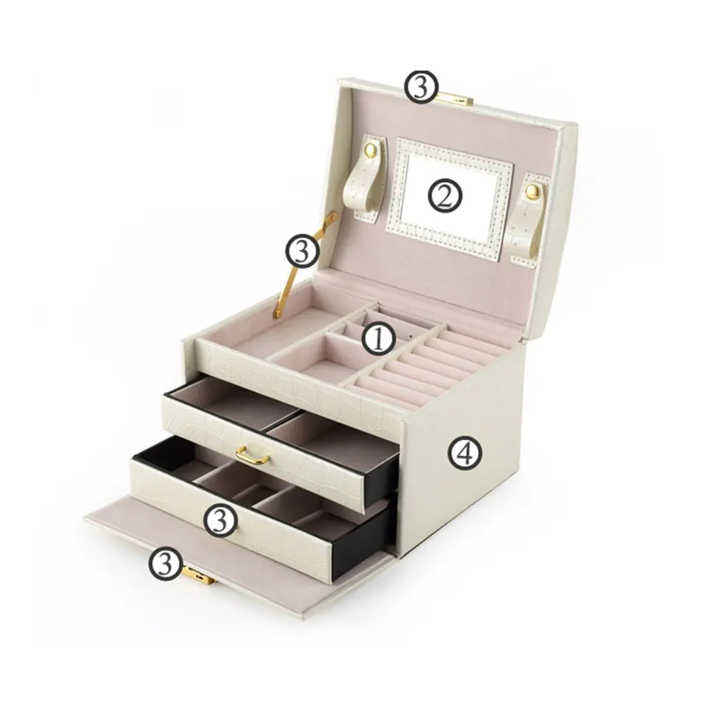 Women Makeup Carrying Case Casket Jewelry Leather Organizer Storage Display Packaging Rack Box Wedding Decoration | Украшения и