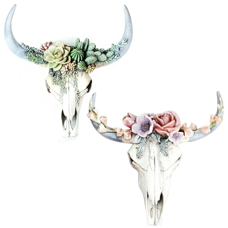 Succulent resin cow head ornaments wall hanging decoration 3D flowers home crafts
Succulent resin cow head ornaments wall hanging decoration 3D flowers home crafts