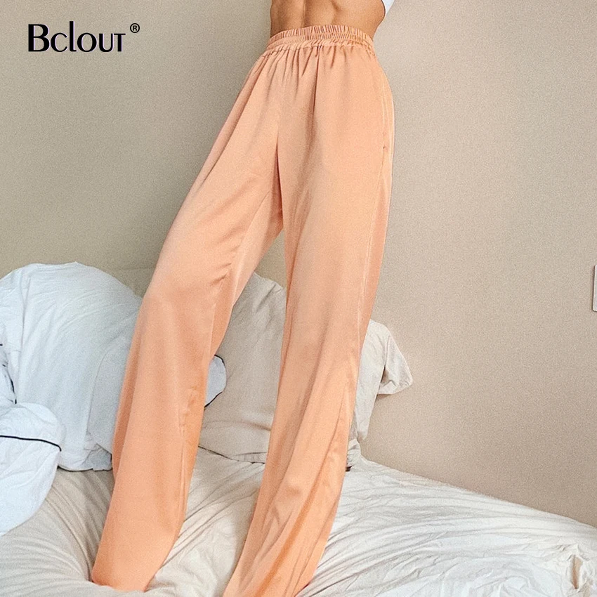 Bclout Elegant Green Satin Silk High Waist Woman Pants Casual Elastic Waist Black Trousers Autumn Fashion Loose Long Pants Lady
Bclout Elegant Green Satin Silk High Waist Woman Pants Casual Elastic Waist Black Trousers Autumn Fashion Loose Long Pants Lady