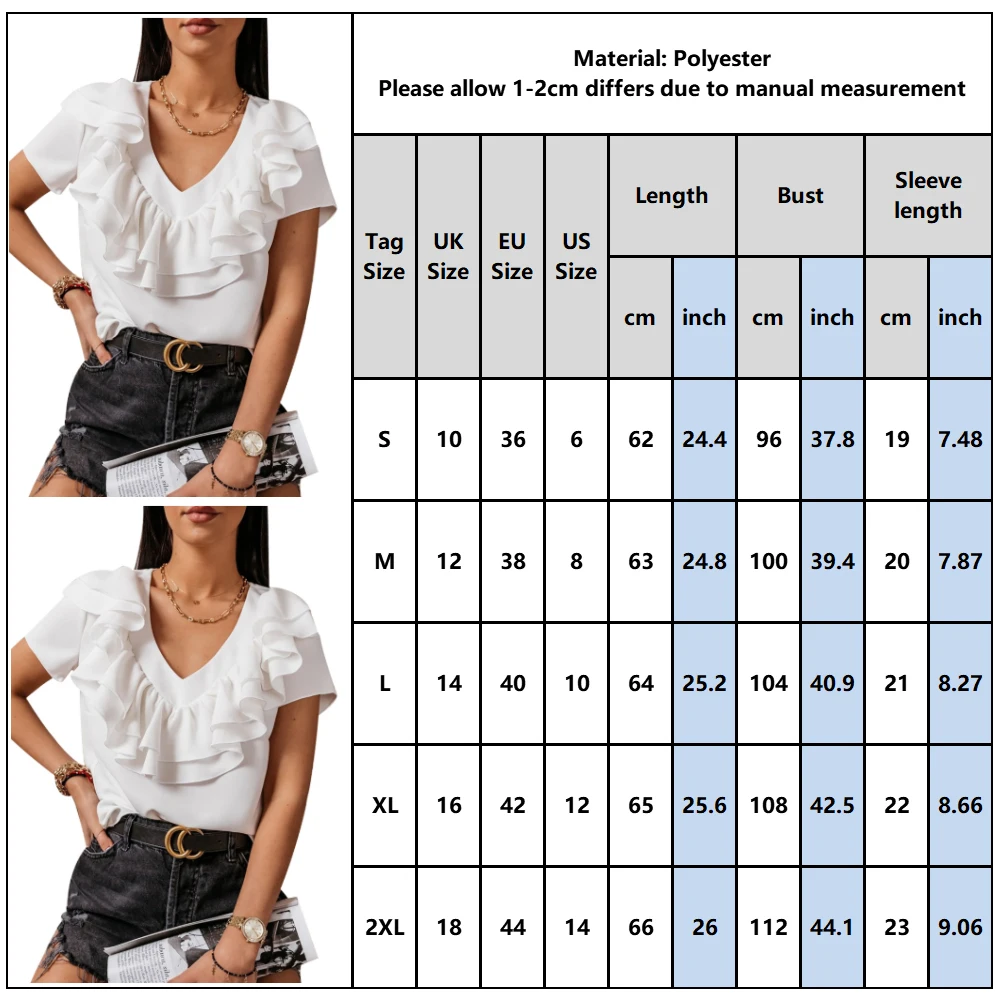 Women 2020 Sweet Fashion Ruffled White Tshirt Elegant Deep V neck Short Sleeve office lady Female Shirts Chic Tops Tee Q30 
Women 2020 Sweet Fashion Ruffled White Tshirt Elegant Deep V neck Short Sleeve office lady Female Shirts Chic Tops Tee Q30