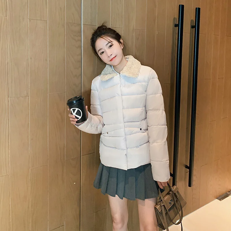 2021 Women Cotton Padded Jacket Winter Warm Lamb Fur Turn-Down Collar Casual Short Long-Sleeved Outwear Female Overcoat S237
2021 Women Cotton Padded Jacket Winter Warm Lamb Fur Turn-Down Collar Casual Short Long-Sleeved Outwear Female Overcoat S237
