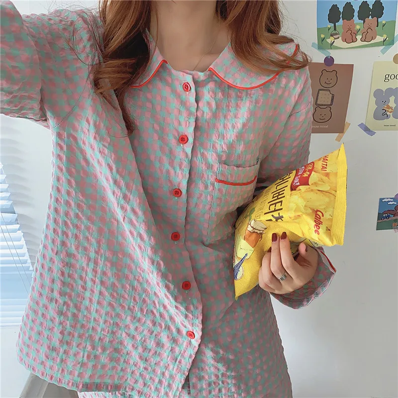 Lattice Kawaii Autumn Fashion Kawaii Top Pants Set Women Girls Sleepwear Long Sleeve Pajamas Set Plus Size Lounge Wear Pijamas
Lattice Kawaii Autumn Fashion Kawaii Top Pants Set Women Girls Sleepwear Long Sleeve Pajamas Set Plus Size Lounge Wear Pijamas