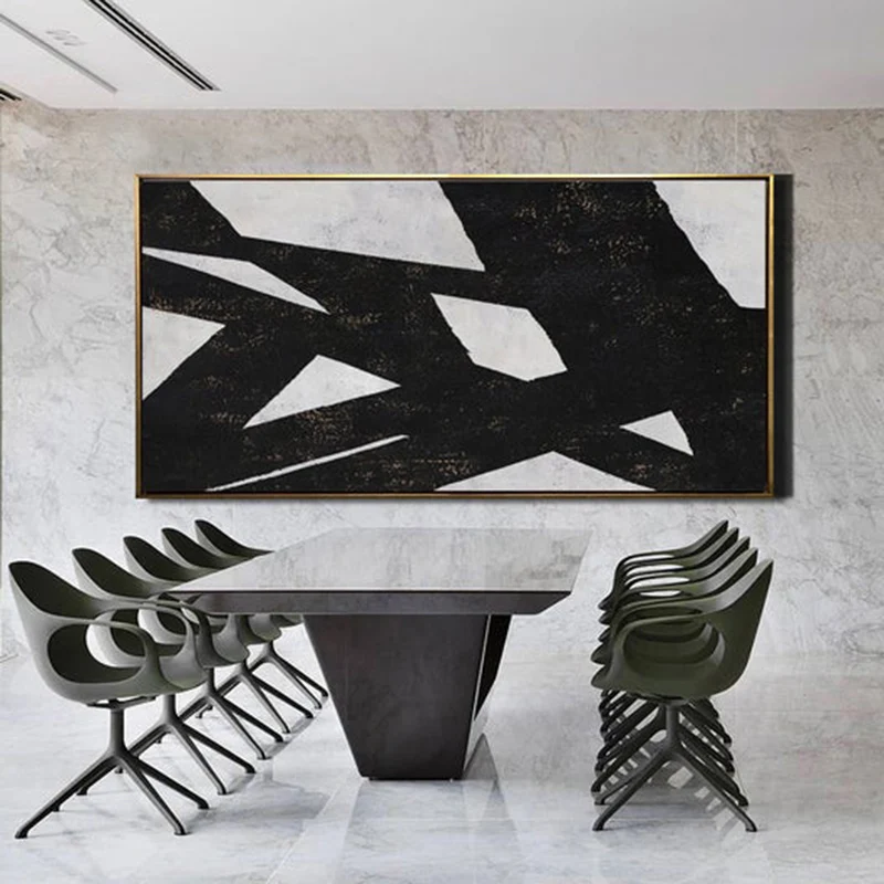 Large Geometric Art Horizontal Painting Wall Art Canvas Painting, Modern Art Black White Minimalist Art For Living Room Wall
Large Geometric Art Horizontal Painting Wall Art Canvas Painting, Modern Art Black White Minimalist Art For Living Room Wall