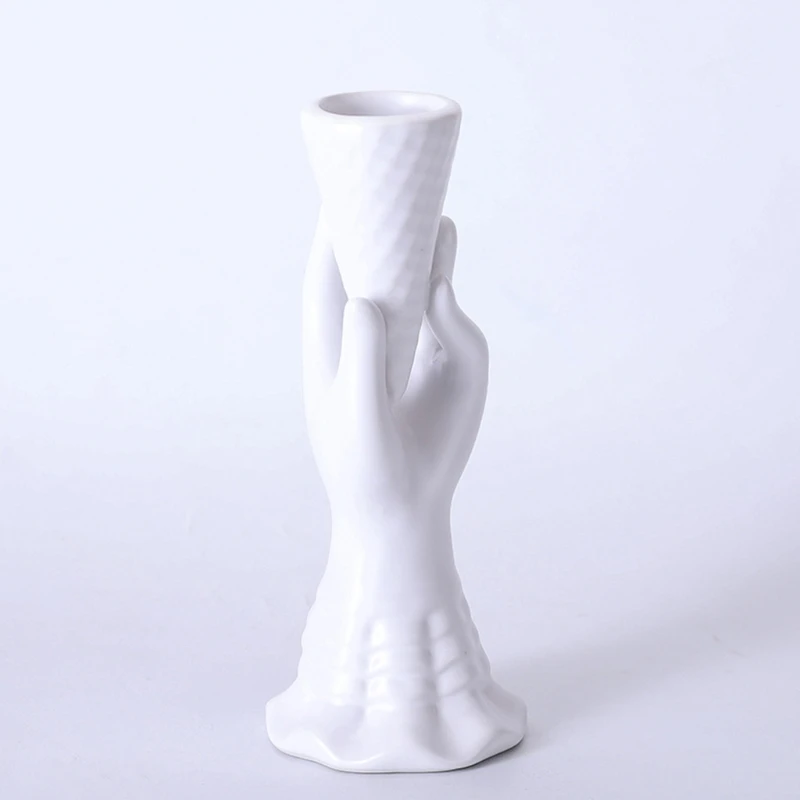 Ceramic Flower Vase Nordic Hand-held Ice Cream Hand Model Vase Flower Planter Pot Ornaments Flower Arrangement Decor
Ceramic Flower Vase Nordic Hand-held Ice Cream Hand Model Vase Flower Planter Pot Ornaments Flower Arrangement Decor