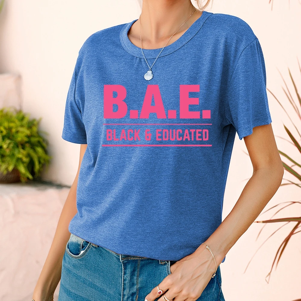 Women Colored Cotton Females Crew Neck T-Shirt Black A Educated Letter Print Harajuku Casual Fashion Korean Style Tops Regular
Women Colored Cotton Females Crew Neck T-Shirt Black A Educated Letter Print Harajuku Casual Fashion Korean Style Tops Regular