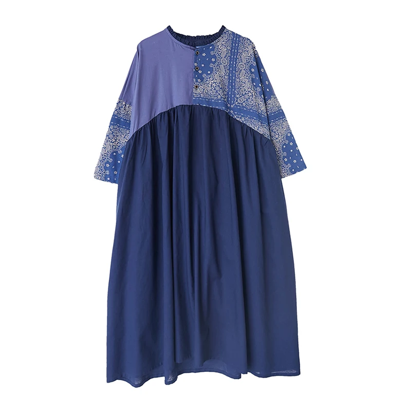 High Quality Cotton Linen Women Healthy Breathable Soft Dress Female Ruffle Neck Patchwork Long Sleeve Loose Casual Vintage Robe
High Quality Cotton Linen Women Healthy Breathable Soft Dress Female Ruffle Neck Patchwork Long Sleeve Loose Casual Vintage Robe