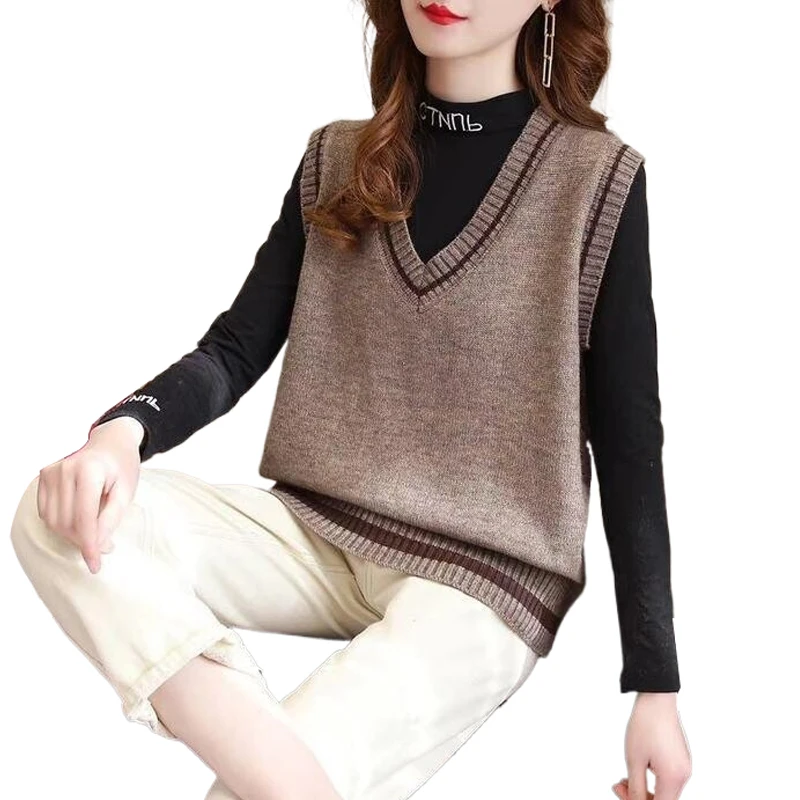 Varisty sleeveless sweater vest women's vest knitting cropped cardigan loose outer wear college students vintage knitted vest
Varisty sleeveless sweater vest women's vest knitting cropped cardigan loose outer wear college students vintage knitted vest