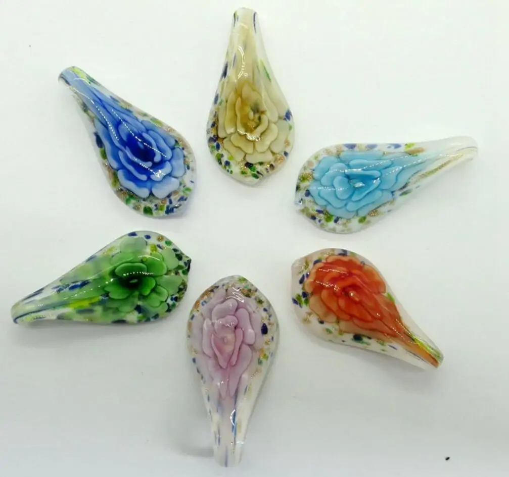 Wholesale 6pcs New Handmade Murano Lampwork Glass Colorful Water Drop Pendant Fit Necklace 55*30MM Jewelry LL72 
Wholesale 6pcs New Handmade Murano Lampwork Glass Colorful Water Drop Pendant Fit Necklace 55*30MM Jewelry LL72