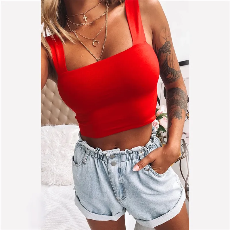 Square Neck Sleeveless Summer Crop Top White Women Black Casual Basic T Shirt Off Shoulder Cami Sexy Backless Tank Top
Square Neck Sleeveless Summer Crop Top White Women Black Casual Basic T Shirt Off Shoulder Cami Sexy Backless Tank Top