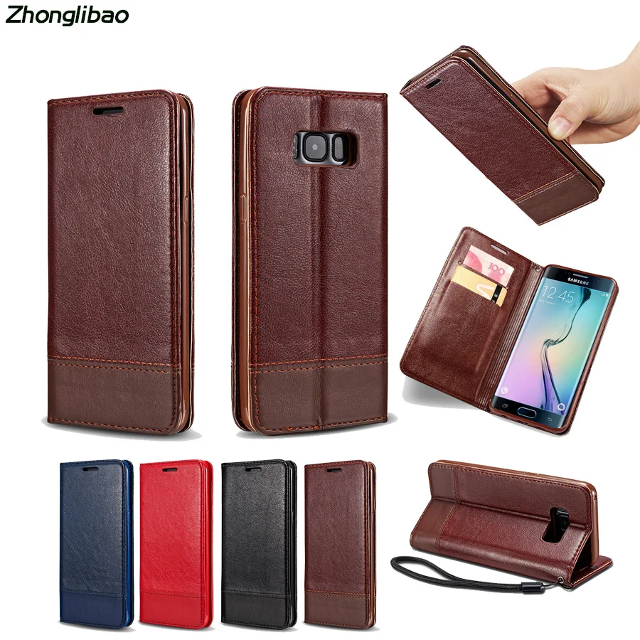 Кожаный чехол книжка для Samsung Galaxy S10e S10 S9 S8 Plus S6 S7 Edge Note 10 9 8 5|Бамперы| |