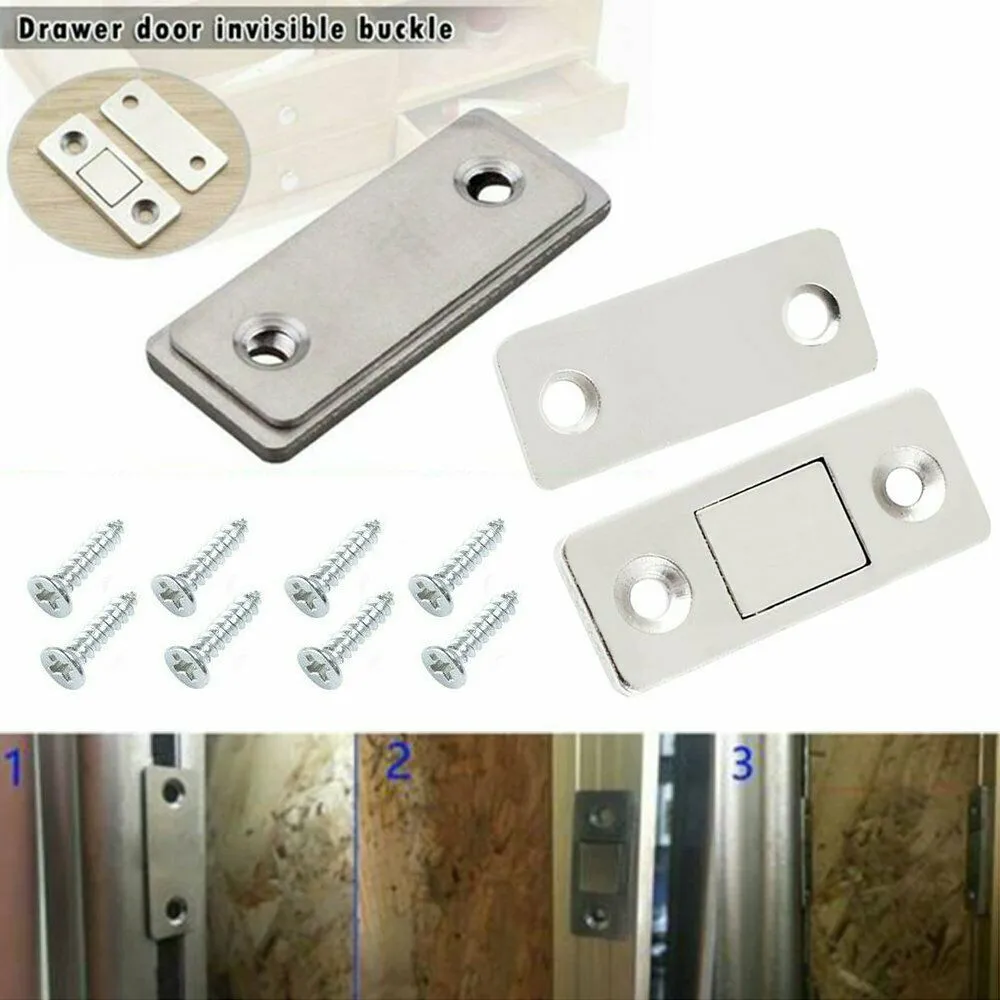 4Pcs Strong Door Catches With Screws Magnetic Catch Latch Ultra Thin For Door Cabinet Cupboard Glass Doors Furniture Hardware
4Pcs Strong Door Catches With Screws Magnetic Catch Latch Ultra Thin For Door Cabinet Cupboard Glass Doors Furniture Hardware