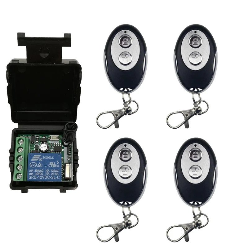DC 12V 1CH 10A Radio Controller RF Wireless Relay Remote Control Switch 315 MHZ 433 MHZ ellipse shape Transmitter + Receiver
DC 12V 1CH 10A Radio Controller RF Wireless Relay Remote Control Switch 315 MHZ 433 MHZ ellipse shape Transmitter + Receiver