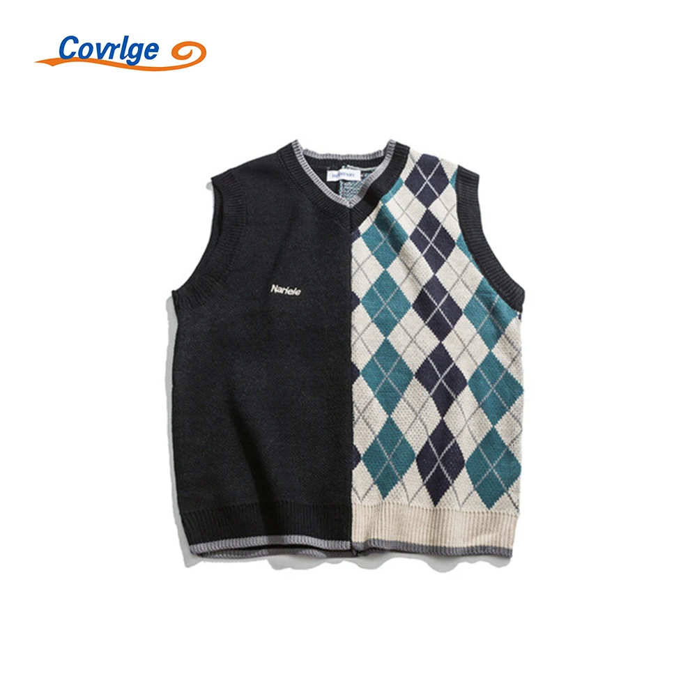Covrlge Sweater Vest Loose Couple Splicing Men's New Style Autumn Spring Bottoming Trendy Casual All-match Everyday Top MBS007
Covrlge Sweater Vest Loose Couple Splicing Men's New Style Autumn Spring Bottoming Trendy Casual All-match Everyday Top MBS007