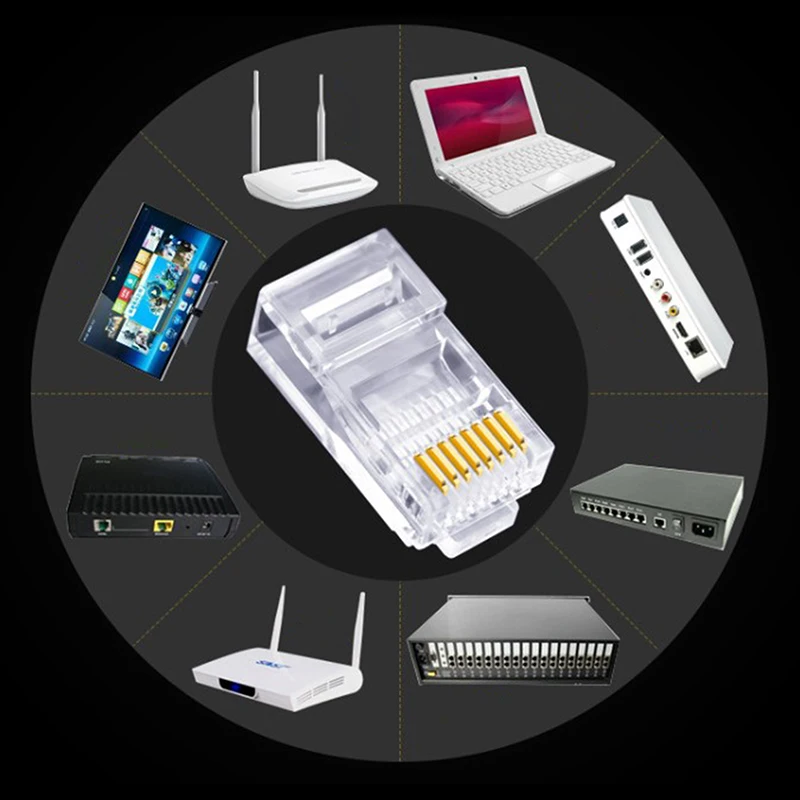 100PCS Cat6 8P8C RJ45 Modular Socket for CAT5 Cat6 LAN Network High Quality RJ45 Ethernet Cable Plugs Modular Adapter Connectors
100PCS Cat6 8P8C RJ45 Modular Socket for CAT5 Cat6 LAN Network High Quality RJ45 Ethernet Cable Plugs Modular Adapter Connectors