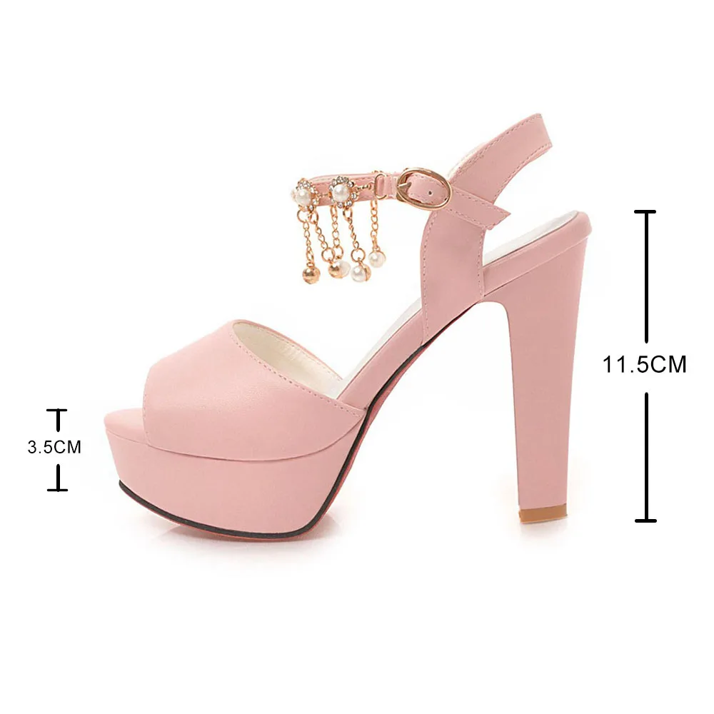 Women Summer Shoes Classic White Pearl Chain Pumps Fish Mouth High Heel Ladys Platform Sandals Evening Dress Wedding Shoes Femal
Women Summer Shoes Classic White Pearl Chain Pumps Fish Mouth High Heel Ladys Platform Sandals Evening Dress Wedding Shoes Femal