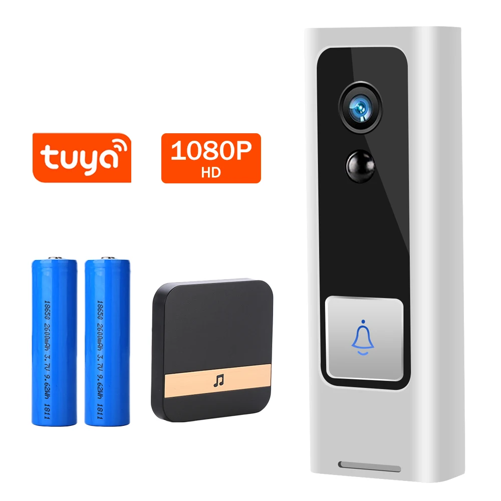 TUYA1080P умный дверной звонок WiFi видео домофон IP камера видеонаблюдения наружный ИК