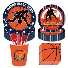 Спортивные баскетбольные обеденные тарелки салфетки чашки