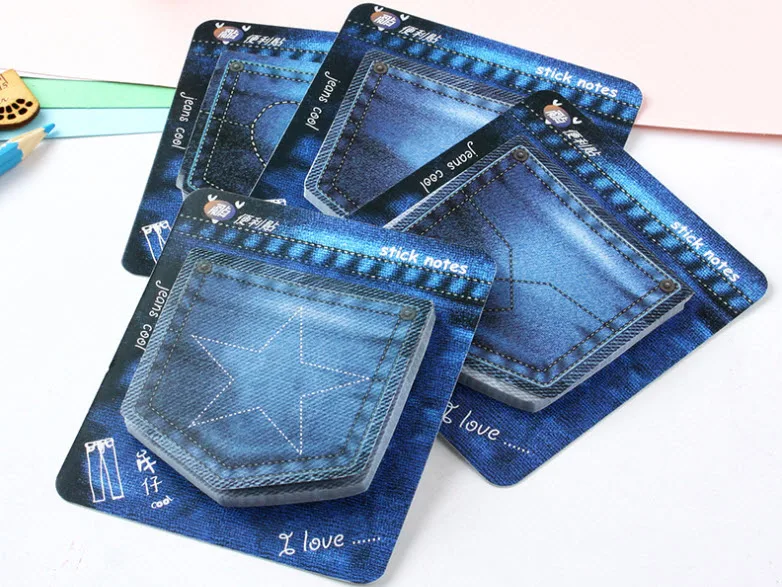 Cartoon cool jeans sticky notes N times message notebook Lovely jeans sticker paper book
Cartoon cool jeans sticky notes N times message notebook Lovely jeans sticker paper book
