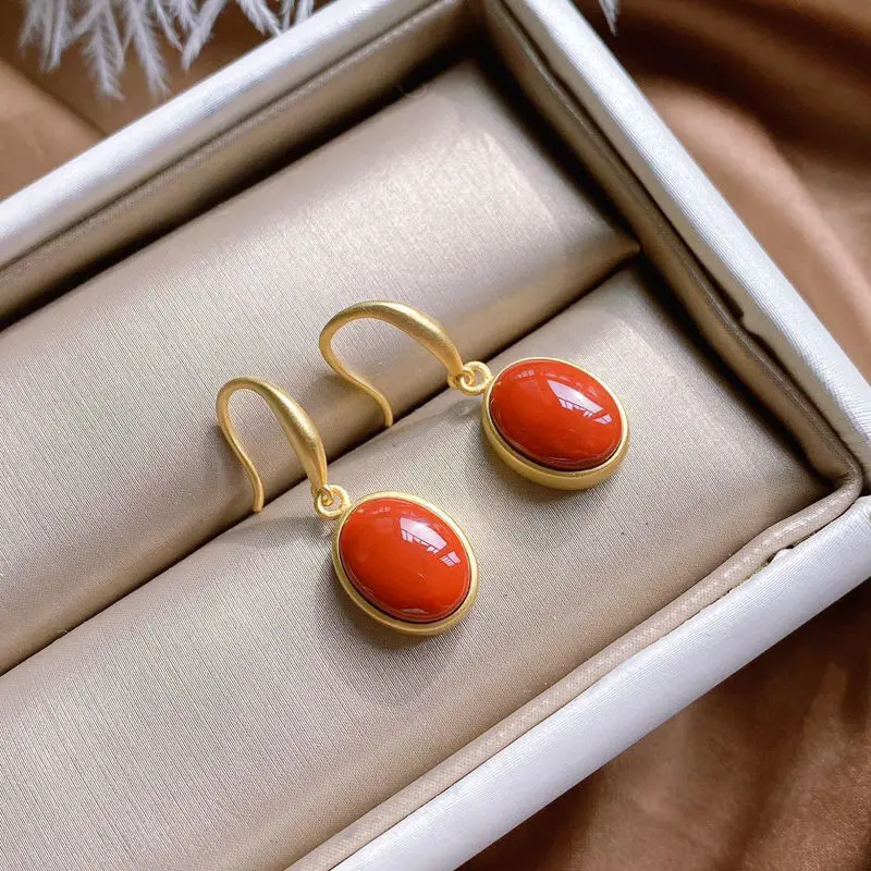 Natural South Red Earrings S925 Sterling Silver Mosaicagate Hetian Jade Earrings Women's Oval Agate Jade Jewelry
Natural South Red Earrings S925 Sterling Silver Mosaicagate Hetian Jade Earrings Women's Oval Agate Jade Jewelry