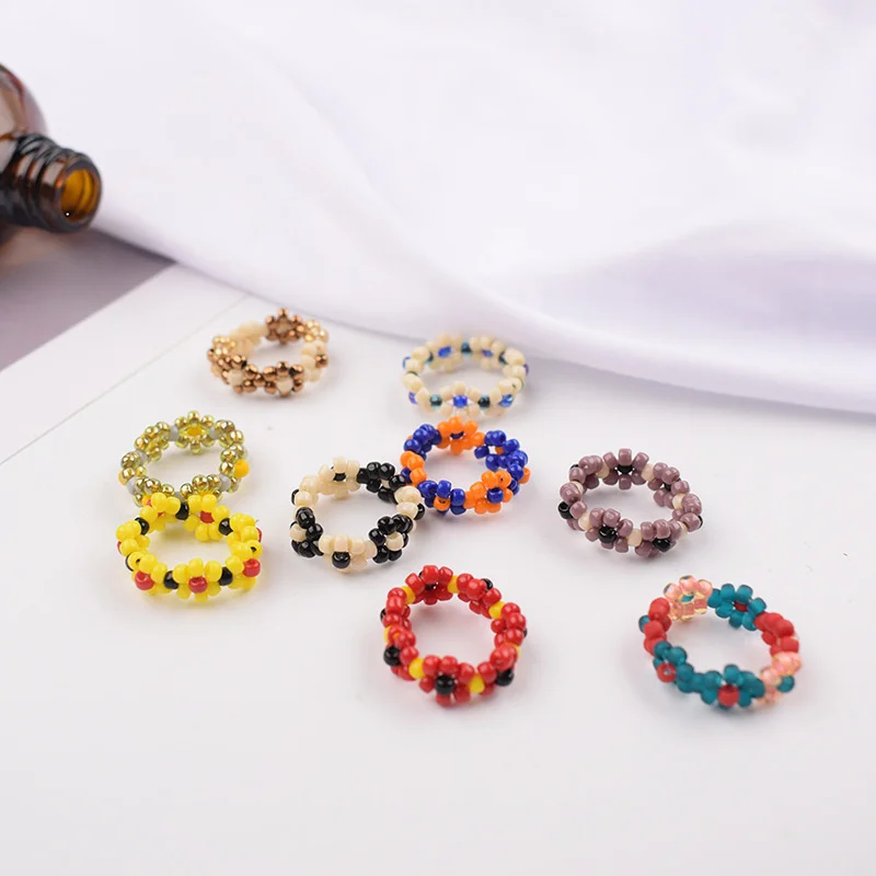 Korean Bohemia Small Flower Ring Handmade Multi Beaded Rice Beads Ring for Women Beach Jewelry Gifts Circle Minimalist Ring
Korean Bohemia Small Flower Ring Handmade Multi Beaded Rice Beads Ring for Women Beach Jewelry Gifts Circle Minimalist Ring