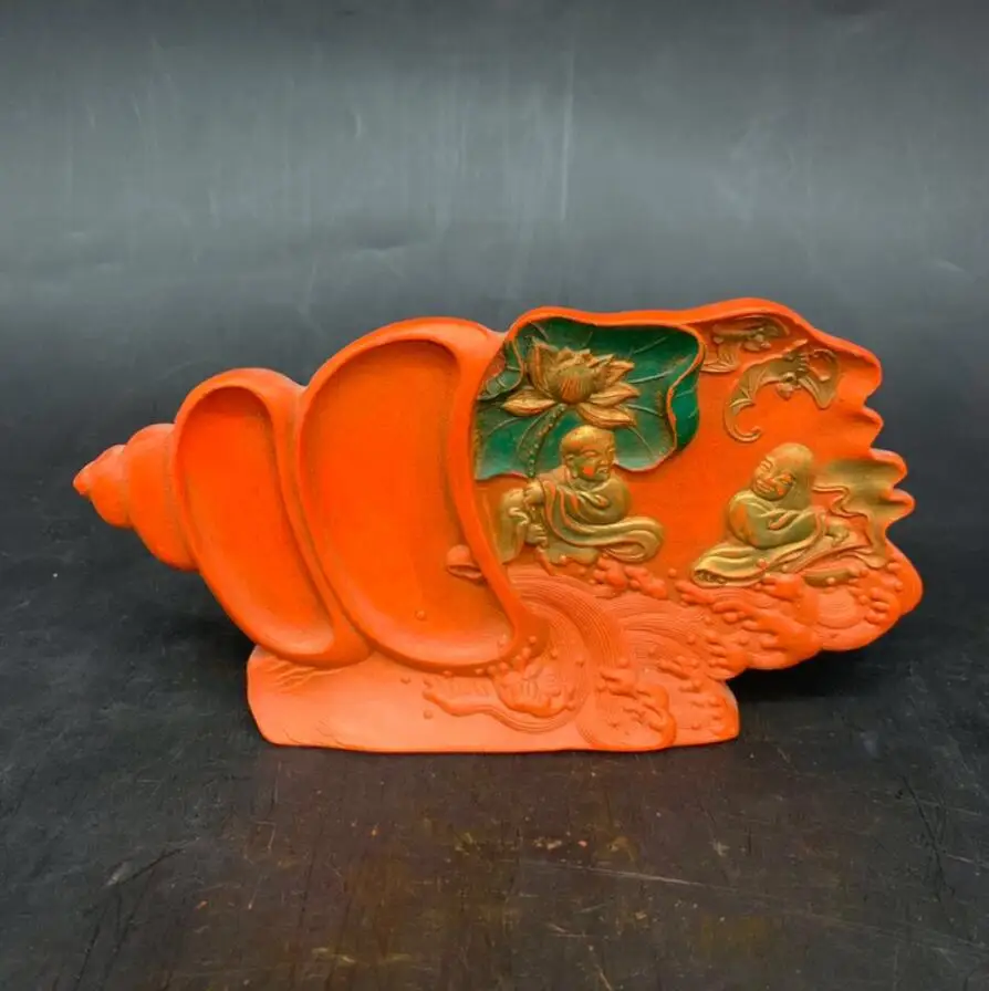 

China ink lump Two immortals crafts statue