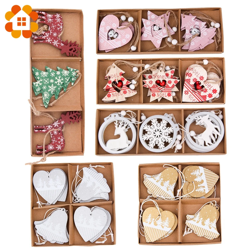 1SET Multi Types Bell/Heart/Star Shaped Wooden Christmas Pendants Creative Wood Crafts Xmas Tree Decoration Party Home Supplies
1SET Multi Types Bell/Heart/Star Shaped Wooden Christmas Pendants Creative Wood Crafts Xmas Tree Decoration Party Home Supplies