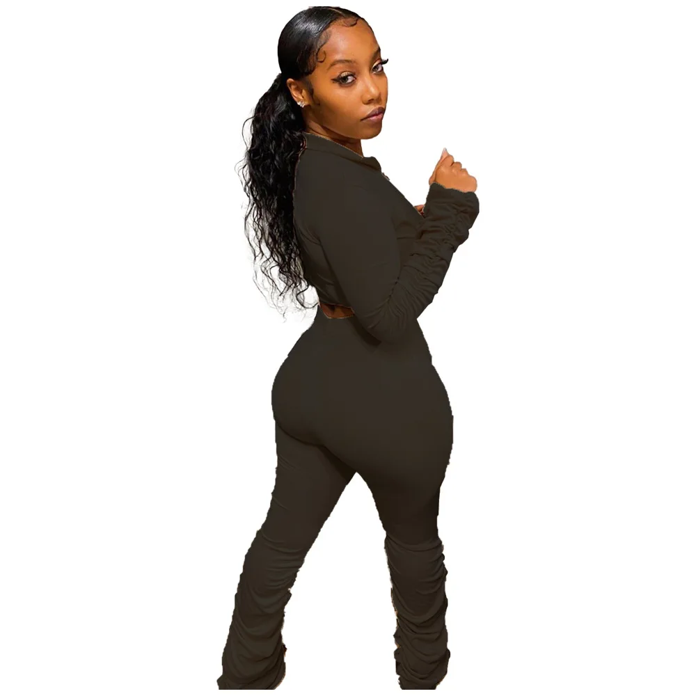 Plus Size Solid Color Women Two Piece Set Deep V Neck Full Sleeve Crop Top and Stacked Sweatpant Casual 2 Piece Outfit Sweatsuit
Plus Size Solid Color Women Two Piece Set Deep V Neck Full Sleeve Crop Top and Stacked Sweatpant Casual 2 Piece Outfit Sweatsuit