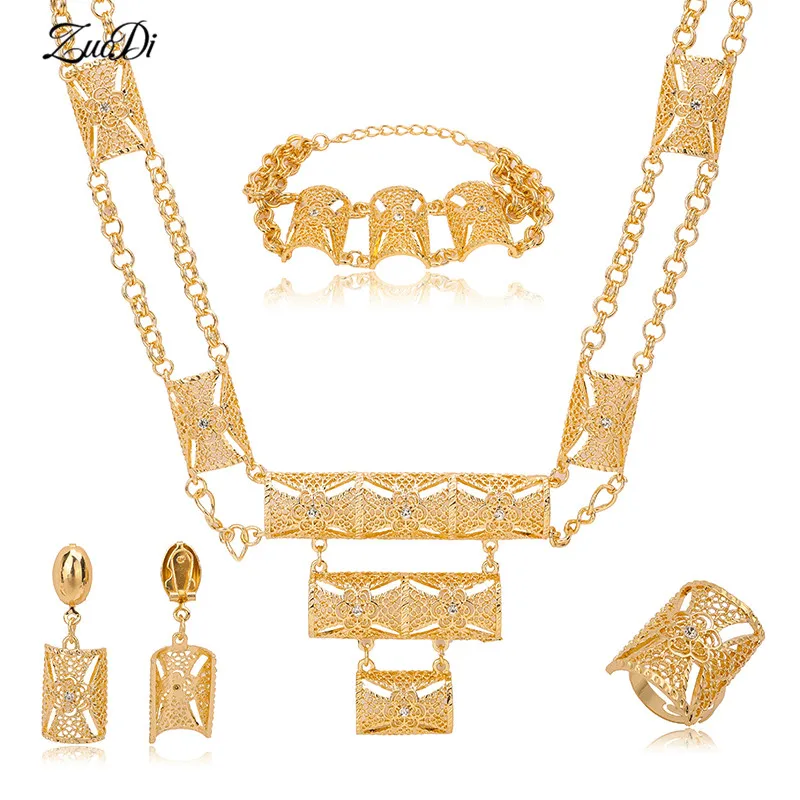 ZuoDi Dubai gold color Jewelry Set Brand Nigerian wedding women accessories jewelry set Wholesale statement Bridal jewelry set
ZuoDi Dubai gold color Jewelry Set Brand Nigerian wedding women accessories jewelry set Wholesale statement Bridal jewelry set
