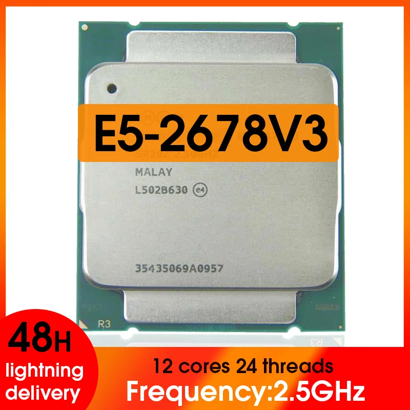 Intel Xeon E5-2678 V3 2.5 GHz Twelve-Core Twenty-four-Thread CPU Processor 30M 120W LGA 2011-3 support X99 motherboard
Intel Xeon E5-2678 V3 2.5 GHz Twelve-Core Twenty-four-Thread CPU Processor 30M 120W LGA 2011-3 support X99 motherboard