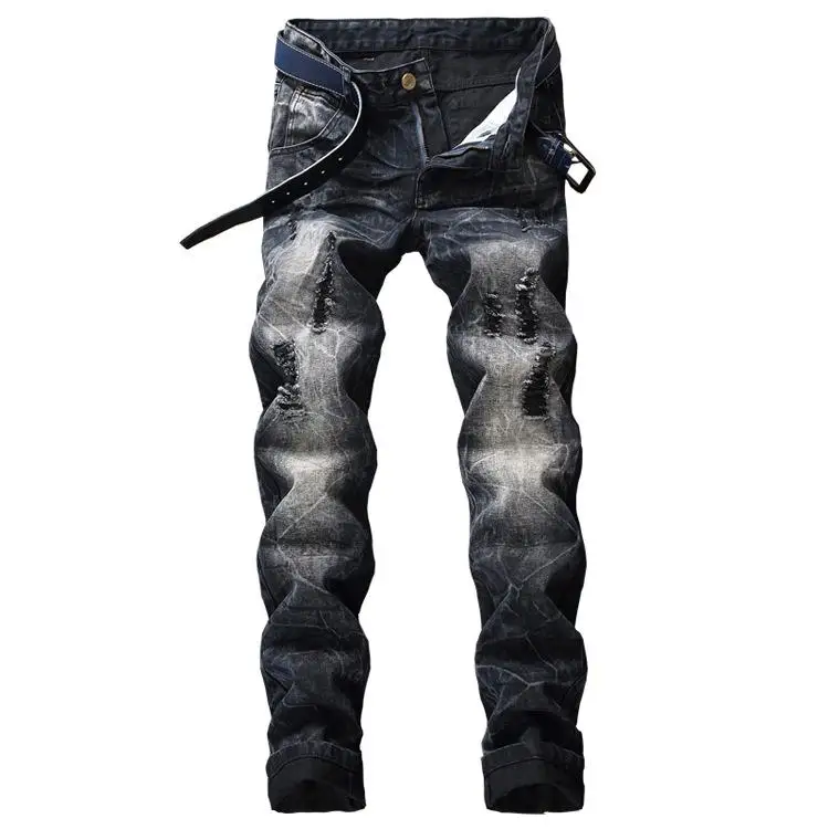 New Arrivals Men's Fashion Motorcycle Jeans Slim Fit Straight Denim Pants Ripped Skinny Trousers
New Arrivals Men's Fashion Motorcycle Jeans Slim Fit Straight Denim Pants Ripped Skinny Trousers