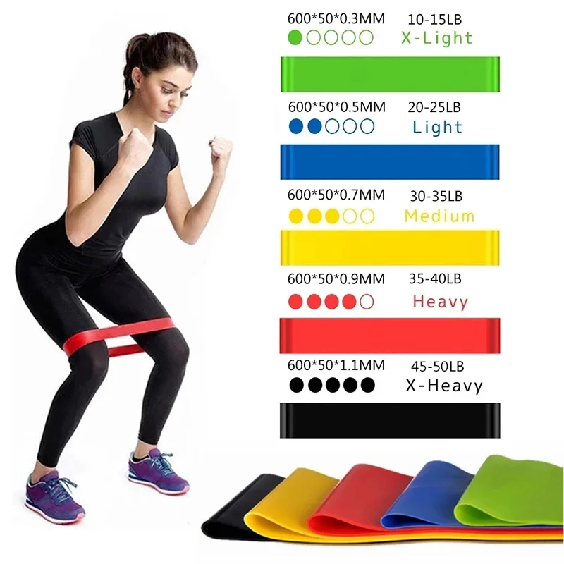 

10-50Lb Yoga Resistance Bands Rubber Belt Fitness Elastic Bands Training Gym Gum Pilates Sport Crossfit Indoor Workout Equipment