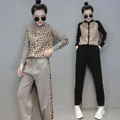 Amolapha Women Leopard Print Knit Cardigans + Skinny Pants Sets Casual Knitted Jacket Trousers Tracksuits 
Amolapha Women Leopard Print Knit Cardigans + Skinny Pants Sets Casual Knitted Jacket Trousers Tracksuits
