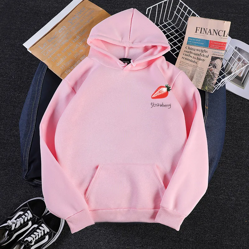 Autumn and Winter New Sweatshirt Harajuku Style Small Strawberry Printing Pattern Kawaii Japan Korean Women Fleece Hoodies
Autumn and Winter New Sweatshirt Harajuku Style Small Strawberry Printing Pattern Kawaii Japan Korean Women Fleece Hoodies