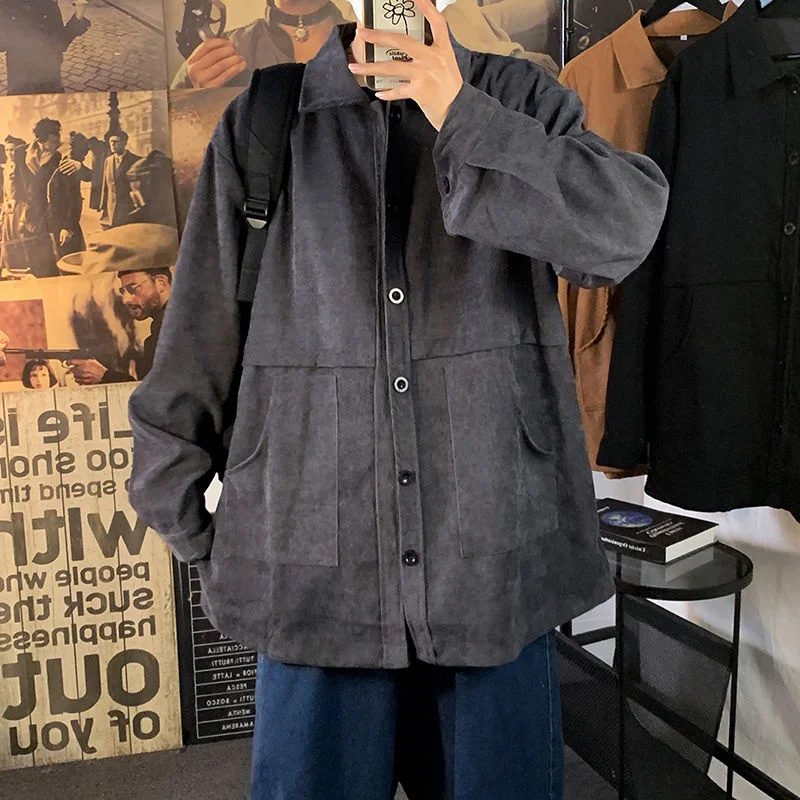 Wildyak Autumn Winter New Corduroy Men's Jackets Vintage Fashion Loose Lapel Coats Casual Solid Color Male Harajuku Outerwear
Wildyak Autumn Winter New Corduroy Men's Jackets Vintage Fashion Loose Lapel Coats Casual Solid Color Male Harajuku Outerwear