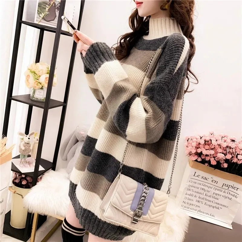 Women Oversize Sweater Vintage Striped Loose Pullover Streetwear 2021 Autumn Knitted Jumper Female New Casual Winter Retro Daily
Women Oversize Sweater Vintage Striped Loose Pullover Streetwear 2021 Autumn Knitted Jumper Female New Casual Winter Retro Daily