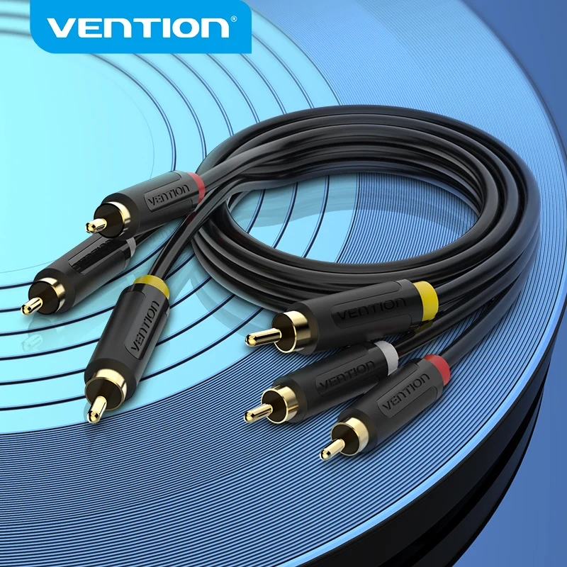 

Vention 3RCA to 3 RCA Cable Audio Video Male to Male AV Cable Gold Plated for STB DVD TV VCD Blueplayer Amplifier Cable RCA Jack