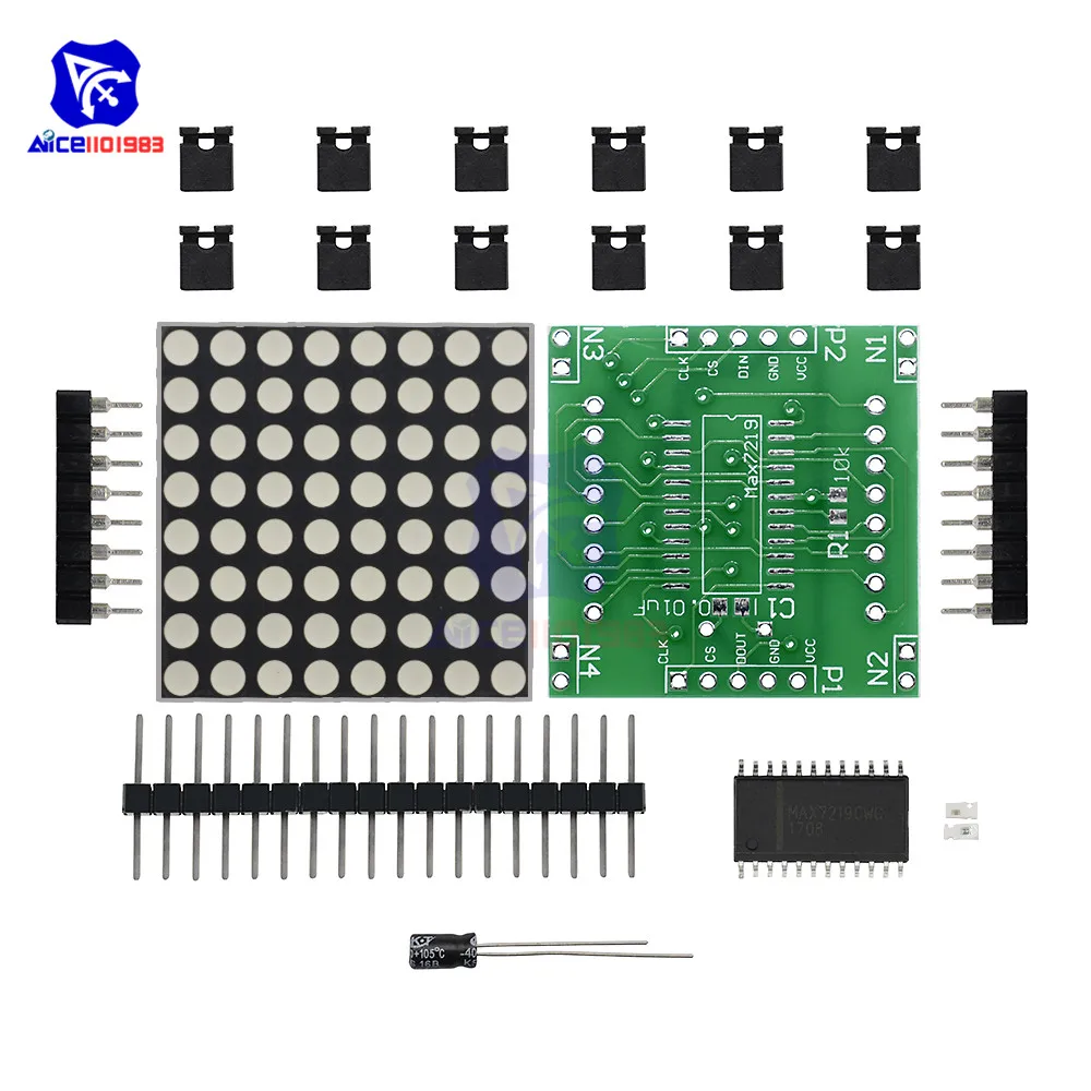 diymore MAX7219 8x8 Red LED Matrix Module Driver Board DIY Kit for Arduino 
diymore MAX7219 8x8 Red LED Matrix Module Driver Board DIY Kit for Arduino