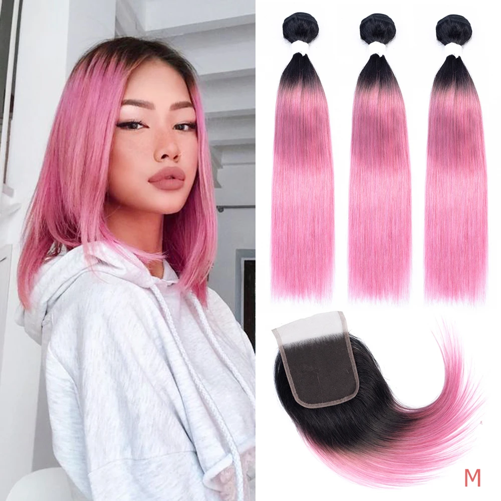 Ombre Pink Hair With 4x4 Lace Closure Straight 2/3 Bundles 10-22 inch Rose Pink Red Remy Human Hair Extensions BOBBI COLLECTION
Ombre Pink Hair With 4x4 Lace Closure Straight 2/3 Bundles 10-22 inch Rose Pink Red Remy Human Hair Extensions BOBBI COLLECTION
