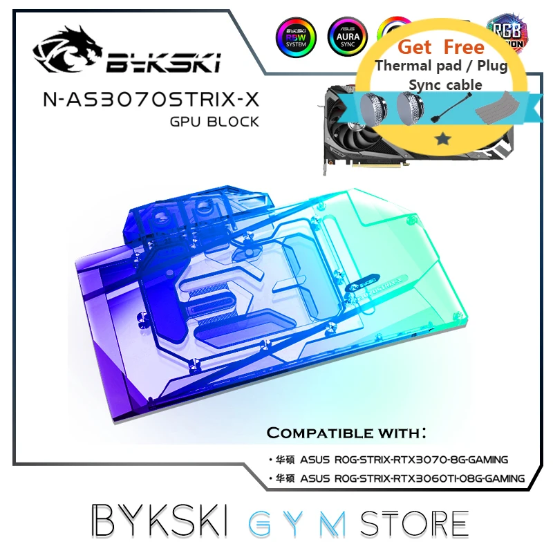 Bykski GPU Water Block For ASUS RTX3070 STRIX VGA Cooler ,Graphics Card Liquid Cooler ARGB/RGB N-AS3070STRIX-X
Bykski GPU Water Block For ASUS RTX3070 STRIX VGA Cooler ,Graphics Card Liquid Cooler ARGB/RGB N-AS3070STRIX-X
