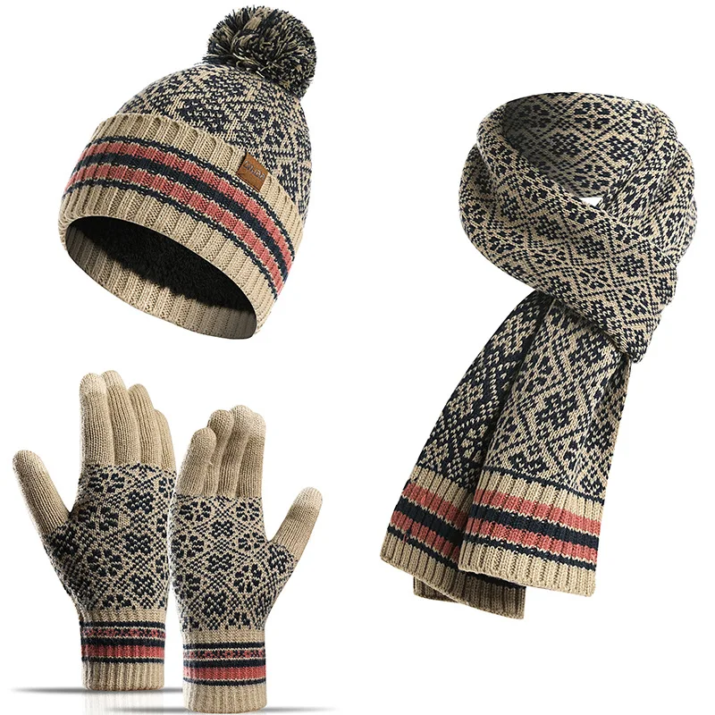 Boho Chic Hat Scarf Gloves Set 3 Pcs Fashion Winter Warm Woman Shawl Ladies Knitted Female Headscarf Cashmere Woolen Accessories
Boho Chic Hat Scarf Gloves Set 3 Pcs Fashion Winter Warm Woman Shawl Ladies Knitted Female Headscarf Cashmere Woolen Accessories