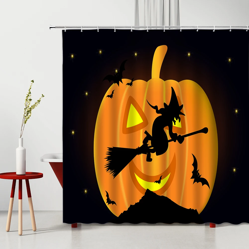 Witch Shower Curtain Owl Cemetery Flying Broom Pumpkin Horror Halloween Day Bathroom Decor Home Supplies With Hook Bath Curtains
Witch Shower Curtain Owl Cemetery Flying Broom Pumpkin Horror Halloween Day Bathroom Decor Home Supplies With Hook Bath Curtains