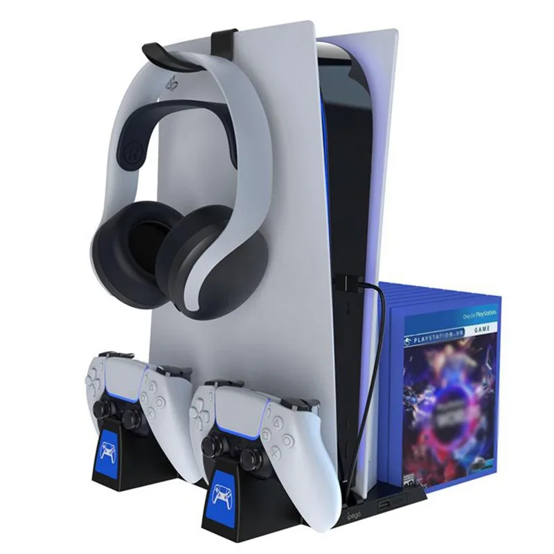 2021 New For PS5 Dual Controller Charger Console Charging Station with Earphone Storage Rack Disc Bracket Base Bracket
2021 New For PS5 Dual Controller Charger Console Charging Station with Earphone Storage Rack Disc Bracket Base Bracket