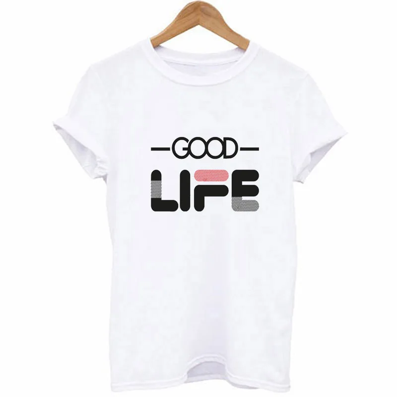 WEPBEL Women Summer Good Life Print Shirt Top Casual Ladies Short Sleeve O Neck Loose T-shirt
WEPBEL Women Summer Good Life Print Shirt Top Casual Ladies Short Sleeve O Neck Loose T-shirt