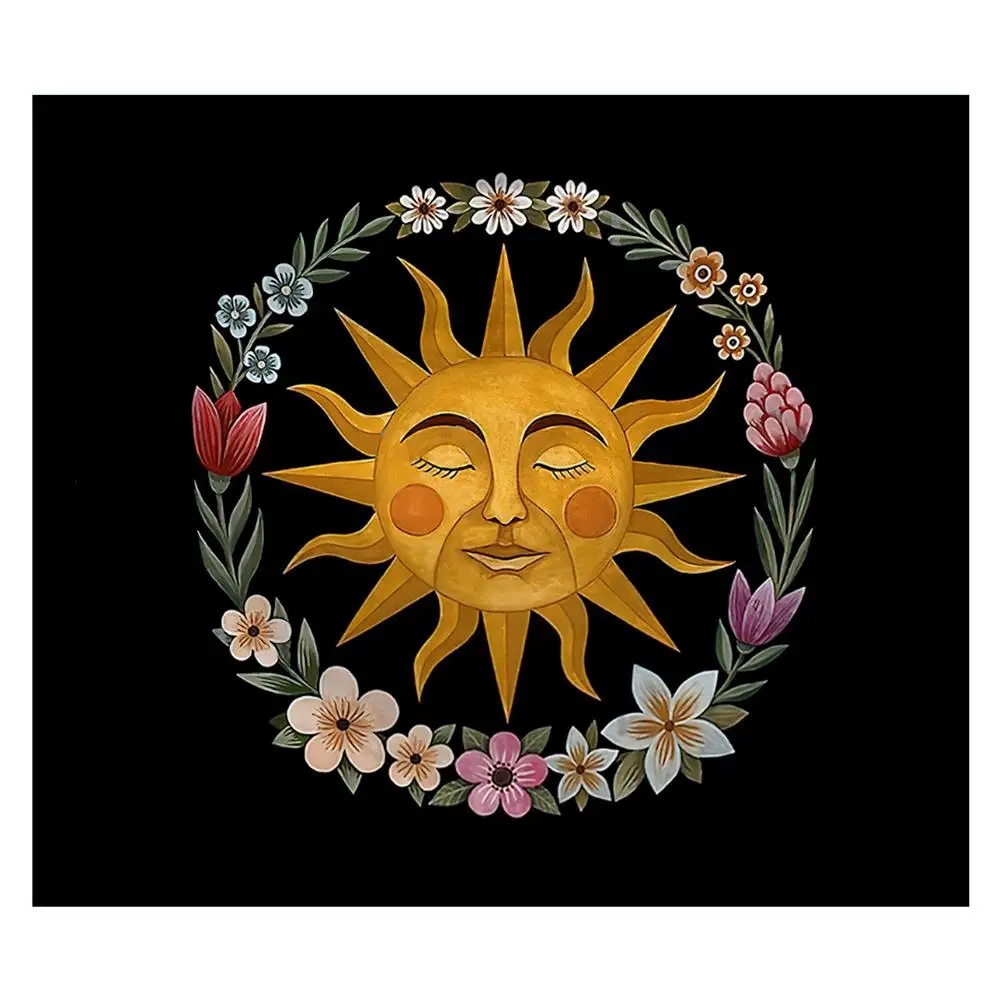 Polyester Sun Tapestry Bohemia Sun Moon Floral Print Tarot Wall Decoration Accessories Supplies Indoor And Outdoor Use
Polyester Sun Tapestry Bohemia Sun Moon Floral Print Tarot Wall Decoration Accessories Supplies Indoor And Outdoor Use