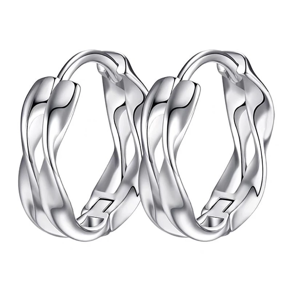 Men's Silver Earrings Trendy Personality Hoop Earrings Men's Wave Earring Hip Hop Boys Ear Jewelry For Women Couples
Men's Silver Earrings Trendy Personality Hoop Earrings Men's Wave Earring Hip Hop Boys Ear Jewelry For Women Couples