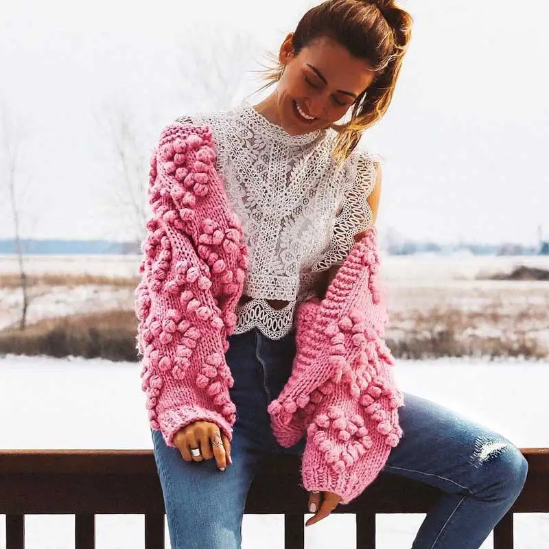 Cardigan Pompon Hand Knit Cardigan Women Pink Long Sleeve Knit Top Women Heart Shape Pattern Women Sweaters
Cardigan Pompon Hand Knit Cardigan Women Pink Long Sleeve Knit Top Women Heart Shape Pattern Women Sweaters