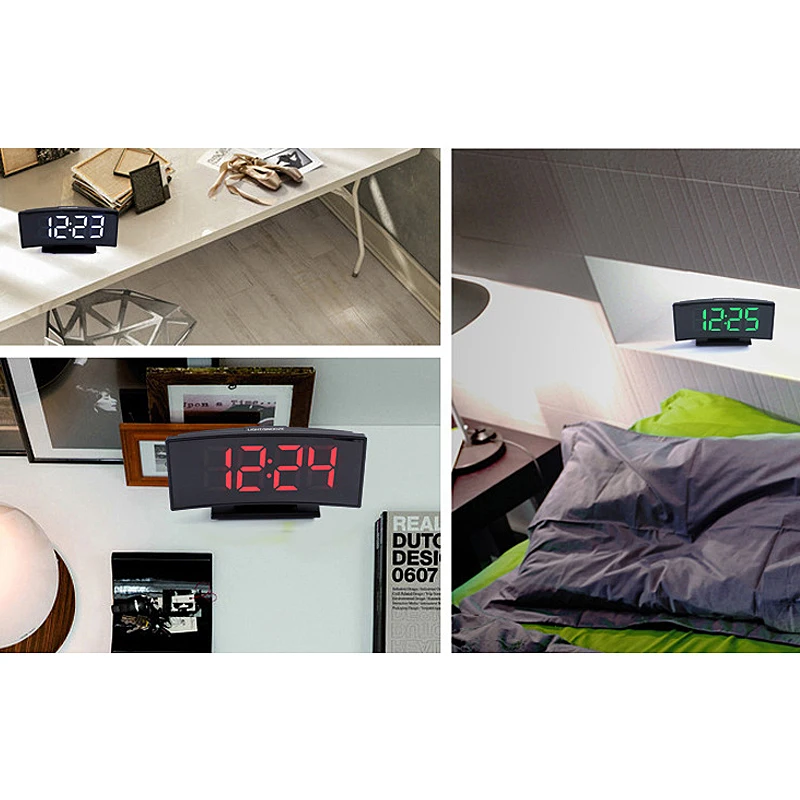 Electronic Clock Desktop Multi-purpose Alarm Clock Rectangle Curved Mirror with USB LED Display with Temperature Date display
Electronic Clock Desktop Multi-purpose Alarm Clock Rectangle Curved Mirror with USB LED Display with Temperature Date display