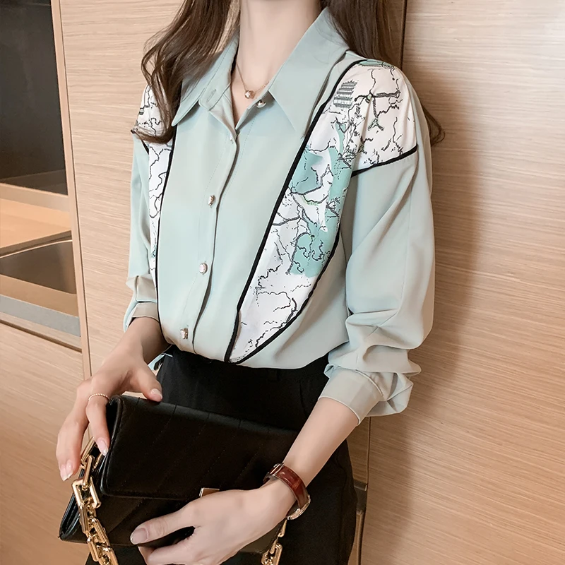 Spring Women's Vintage Korean Design Printed Chiffon Shirts Long Sleeve Turn-down Collar Office Loose Elegant Lady Tops T13424X
Spring Women's Vintage Korean Design Printed Chiffon Shirts Long Sleeve Turn-down Collar Office Loose Elegant Lady Tops T13424X