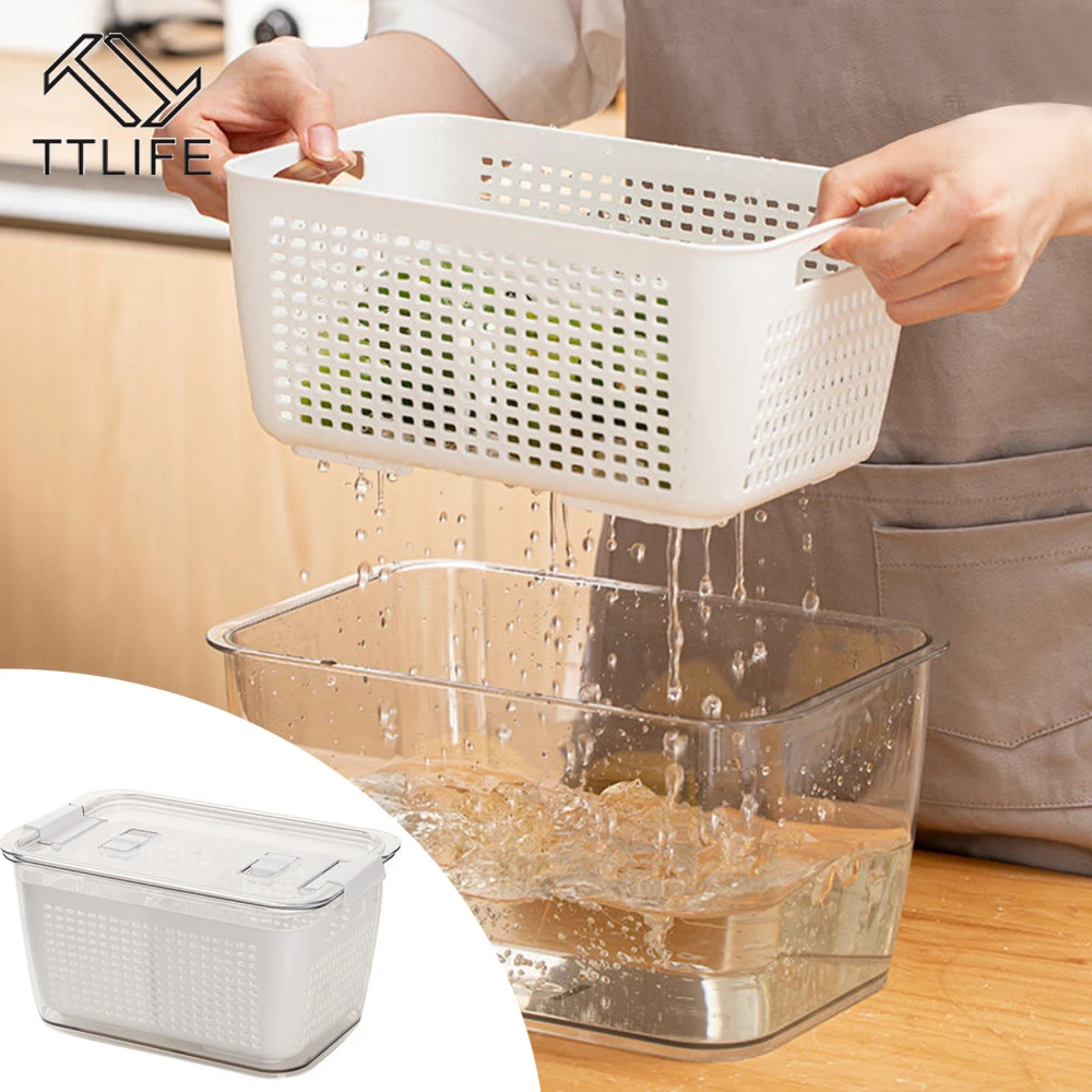 White Kitchen Storage Containers Plastic Fresh-Keeping Box Refrigerator Fruit Vegetable Drain Crisper Kitchen Storage Box Basket
White Kitchen Storage Containers Plastic Fresh-Keeping Box Refrigerator Fruit Vegetable Drain Crisper Kitchen Storage Box Basket