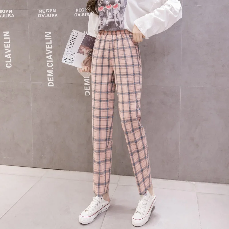 Spring Summer Chiffon Harem Pants Women High Waist Loose Thin Harun Pants Women Casual Plaid Ankle-length Pants Women Trousers
Spring Summer Chiffon Harem Pants Women High Waist Loose Thin Harun Pants Women Casual Plaid Ankle-length Pants Women Trousers